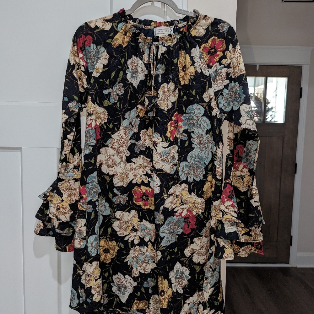 Love Riche Navy Floral Dress